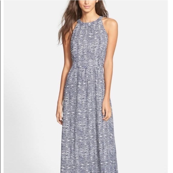 Vineyard Vines Halter Maxi Sun Dress in Blue Fern Size 6 Vineyard Vines Halter Maxi Sun Dress in Blue Fern Size 6